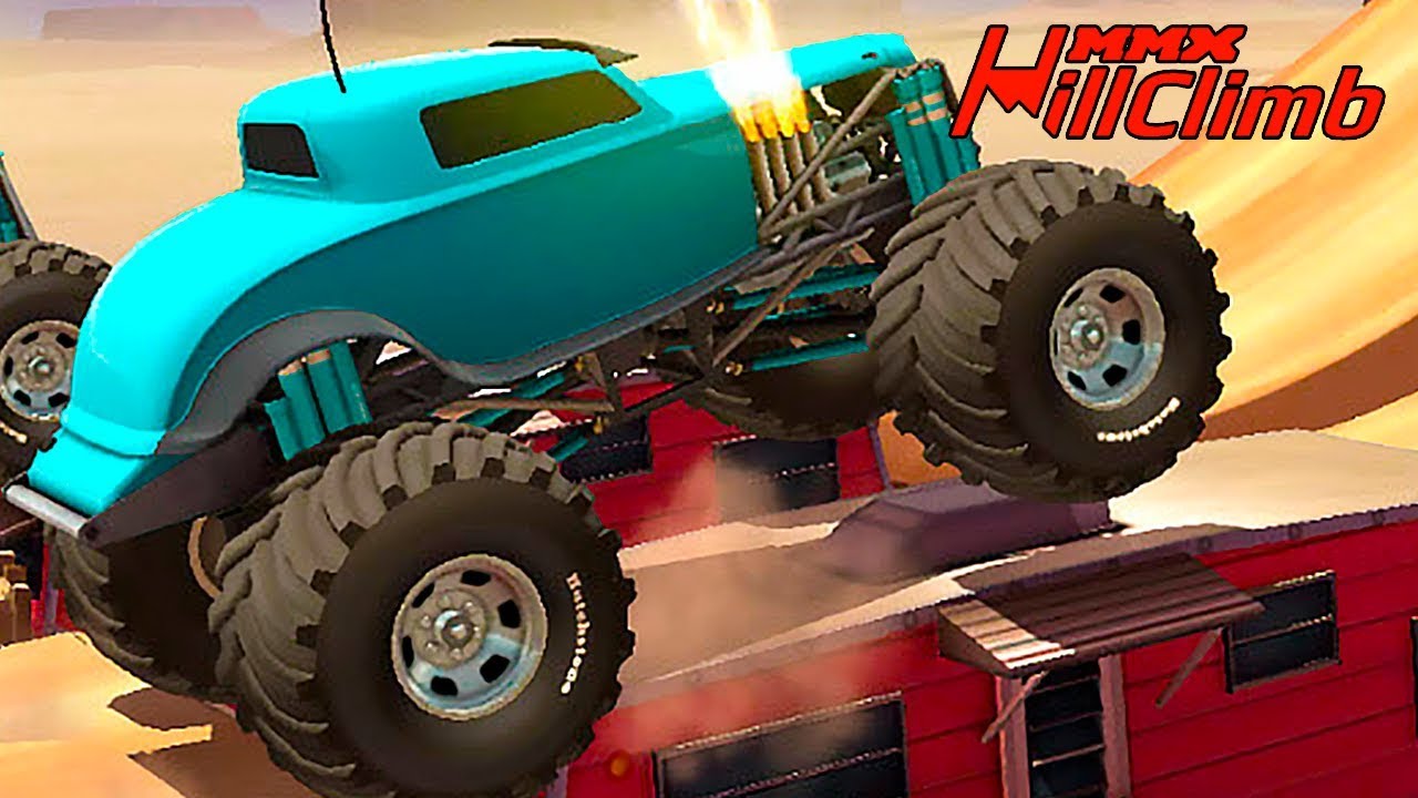 Новая Тачка Монстро в Mmx Hill Climb Dash Безумный Голубой Зверь в Пустыне  Игра про машинки монстры