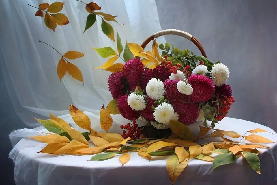 Букет осенних цветов - 92 фото