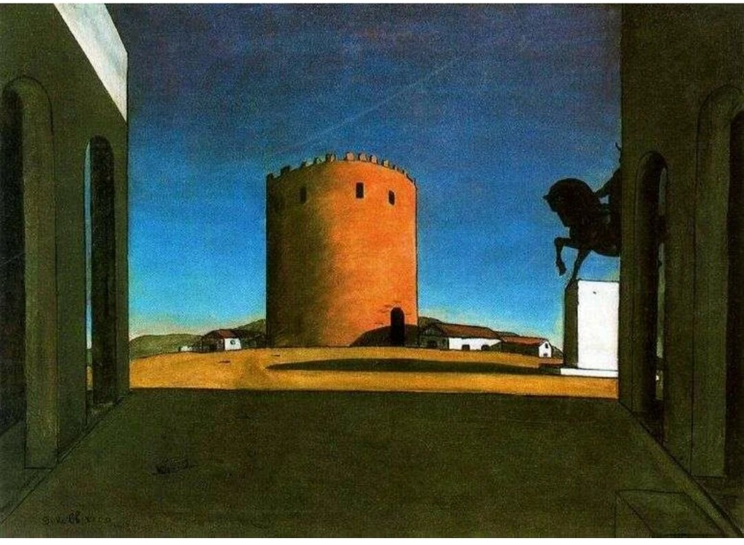 Джорджо де Кирико "Красная башня", 1913. Музей Соломона Гуггенхайма, Нью-Йорк.