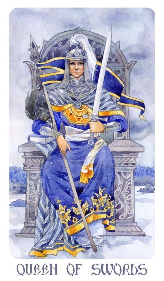 Королева мечей таро значение сочетание. Queen of Swords Таро. Лосенко Мила Таро Иерофант. Королева мечей Таро арт. Славянское Таро Милы Лосенко галерея.