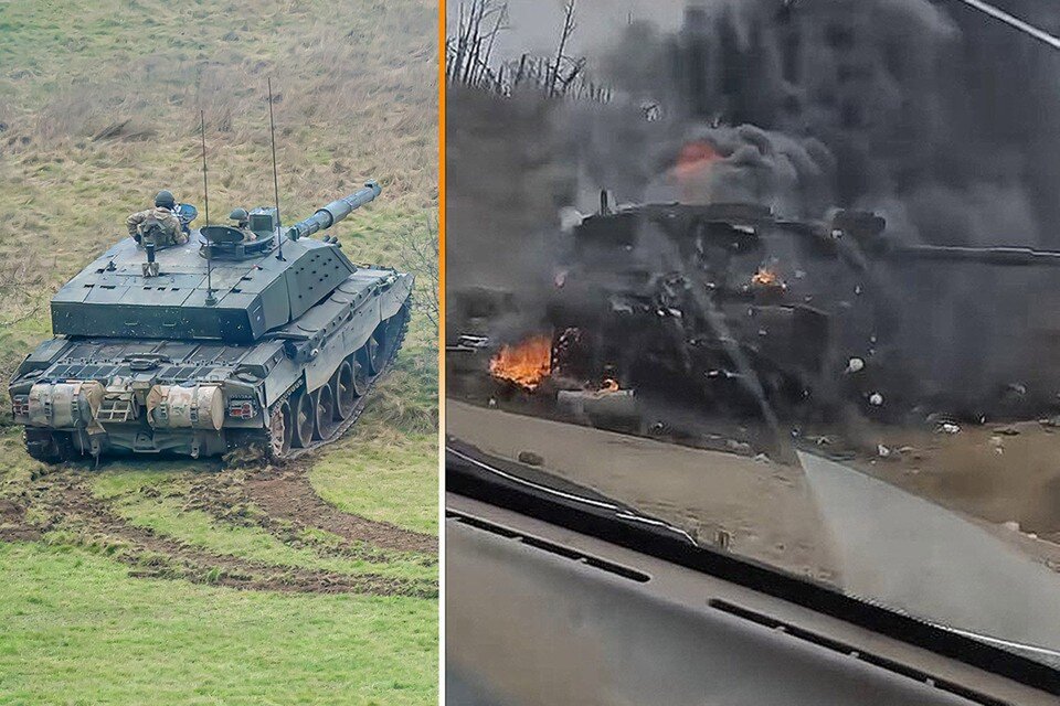    На видео попал уничтоженный российской армией танк Challenger 2 - вероятно, первый подбитый английский танк, поставленный Лондоном Киеву Shutterstock