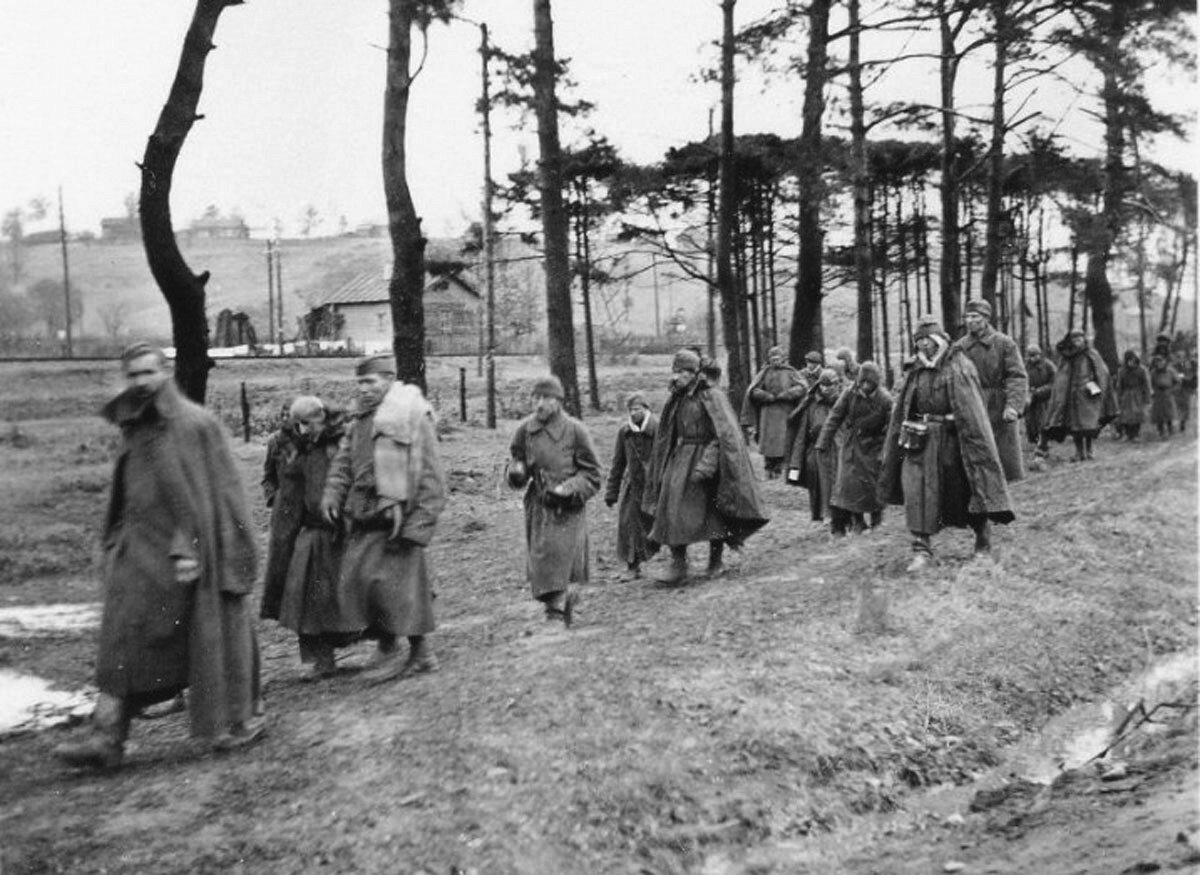 Колонна военнопленных. Смоленская область. Осень 1941 г.