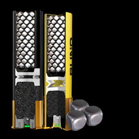 Патрон 12 калибра с кубической дробью.