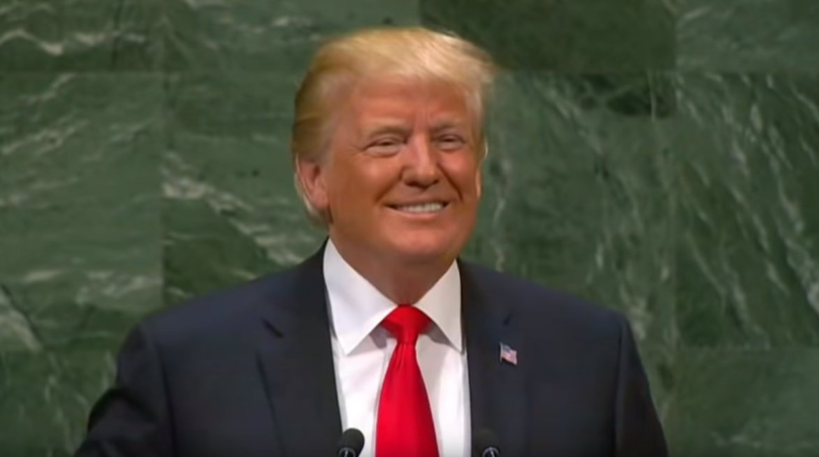 Дональд Трам выступает с речью на 73-ей сессии Генассамблеии ООН