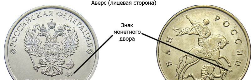 Где на монетах указан монетный двор фото