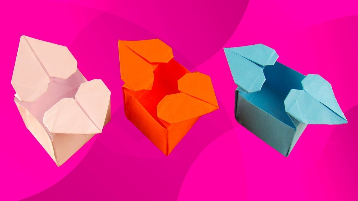 Оригами из бумаги ❤️ ВАЛЕНТИНКА КОРОБОЧКА С ЗАПИСКОЙ