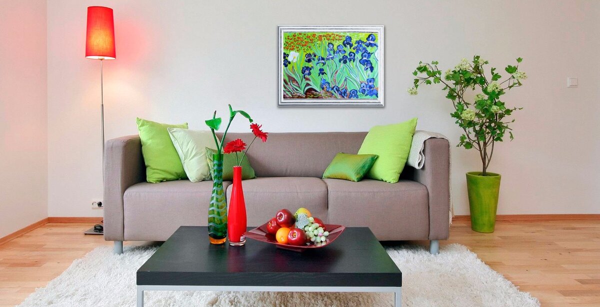 Моя картина по мотивам "Ирисов" Ван Гога. Холст, масло. 46 х 61 см. Купить по ссылке. 