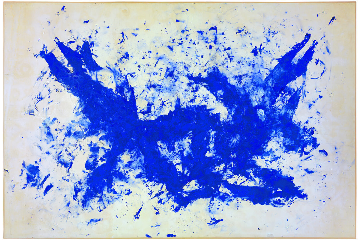 Ив Кляйн Антропометрия без названия (ANT 104). 1960 © Succession Yves Klein c/o Adagp,
Paris, 2019 Crédit photo :
© Fondation Louis Vuitton / Marc Domage
