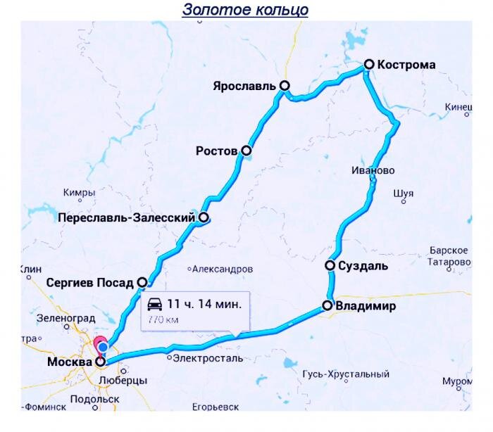 От москвы до ярославля карта
