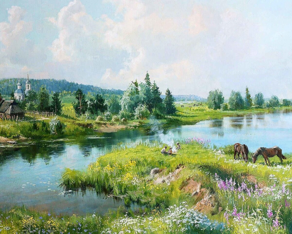 Художник В. Ю. Жданов "Хороший денёк". Из открытых источников Яндекса.