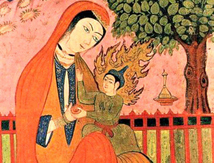 Богородица с маленьким Исой (из яндекс картинок). 