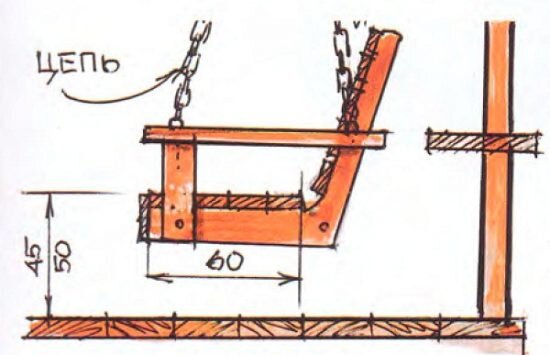 Качели садовые из дерева своими руками: чертежи + размеры
