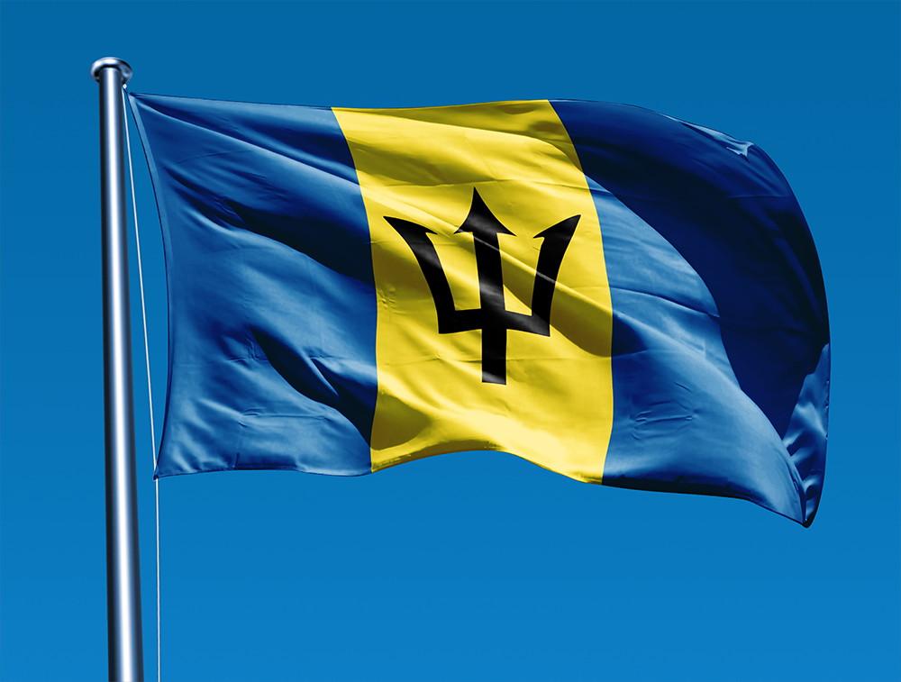 Флаг Барбадоса. Трезубец Барбадос. Остров Барбадос флаг. Флаг с трезубцем. Барбадос флаг