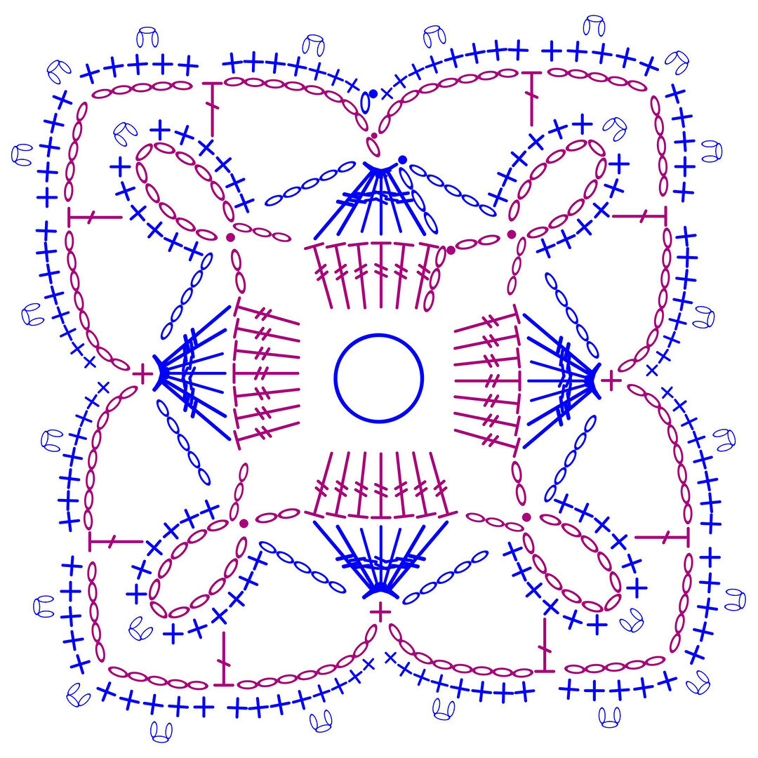 Схема мотива крючком