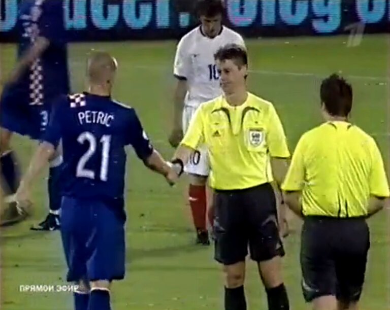 Скрин трансляции матча Хорватия - Россия 0:0, 6 июня 2007 года.