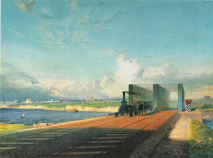 Железная дорога когда-то сильно изменила пейзаж - к этому нужно было привыкнуть. Источник: pinterest.com