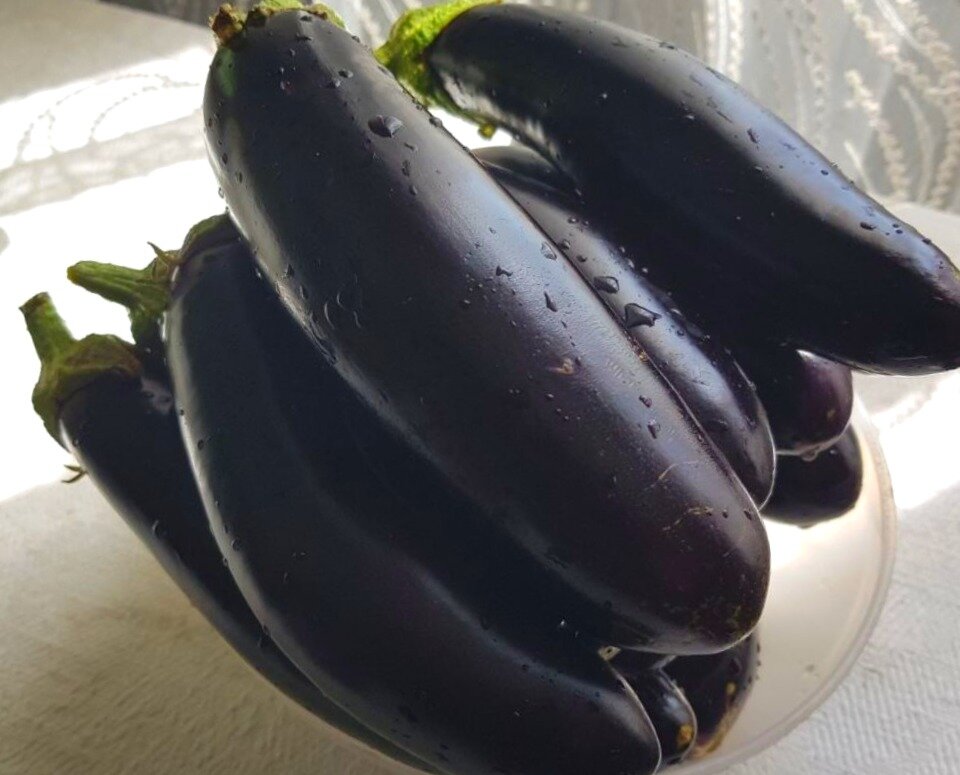 Вот такие баклажаны привезли мне с дачи 