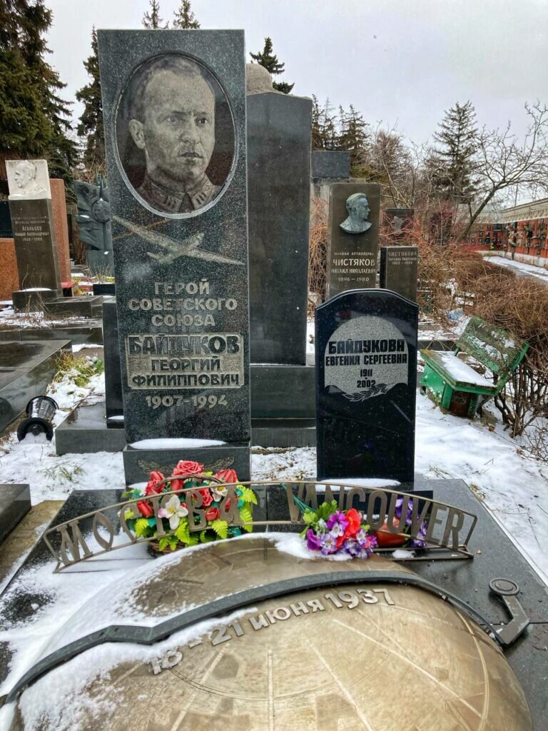 Могила Георгия Байдукова на Новодевичьем кладбище, Москва