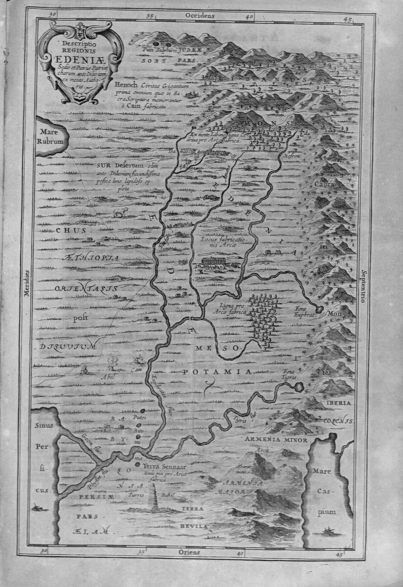 Карта местности, из книги Керхера, 17 век.