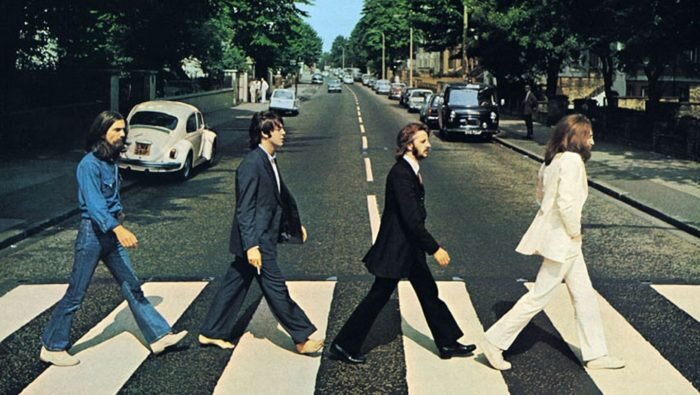 Фотография участников группы "Beatles" для обложки альбома "Abbey Road"