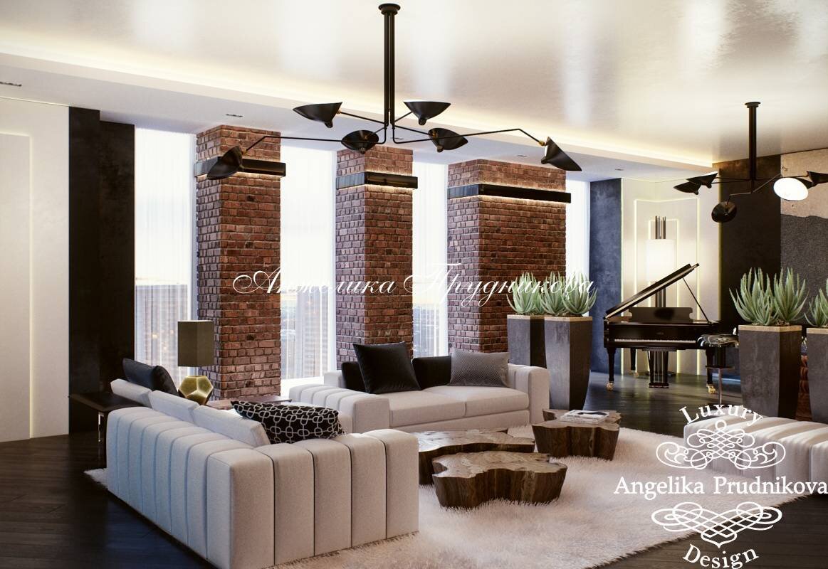 На фото: Дизайн пентхауса в стиле арт-деко в Москве