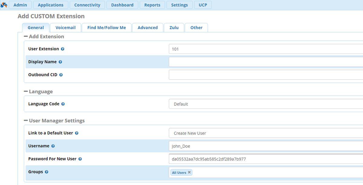 Второе и самое очевидное – не использовать дефолтные (default) пароли, которые будет легко подобрать или угадать – “1234”, “admin”, “password”, название компании и так далее. 
Одной из самых распространённых ошибок, является создание внутренних номеров (Extension), у которых и номер и пароль совпадают. В sip.conf это выглядит примерно так:sip.conf   [101]  username=101  secret=101 host=dynamic
Допускать такого, категорически нельзя. Тем более что при создании внутреннего номера через интерфейс FreePBX 13, автоматически генерируется 32-значный надёжный пароль. 
При настройке внутренних номеров также следует ограничивать IP-адреса, которые могут быть на них зарегистрированы вплоть до пула адресов локальной подсети. IP-АТС Asterisk имеет встроенные ACL (Access Control List), в настройке sip.conf. При помощи команд permit/deny можно разрешить лишь опредёленное количество IP-адресов для регистрации.