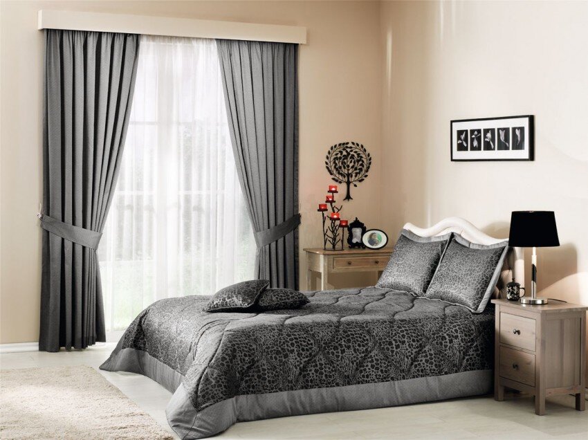 Комплект шторы и покрывало для спальни (65 фото): красивые наборы из Турции и элитные из Италии, сочетание занавесок, варианты дизайна