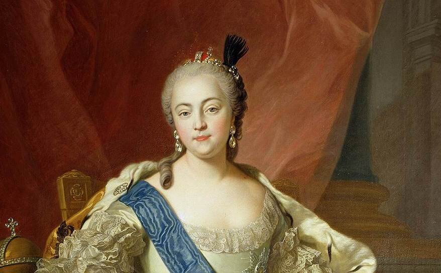 Императрица Елизавета. Фрагмент парадного портрета Шарля ван Лоо.