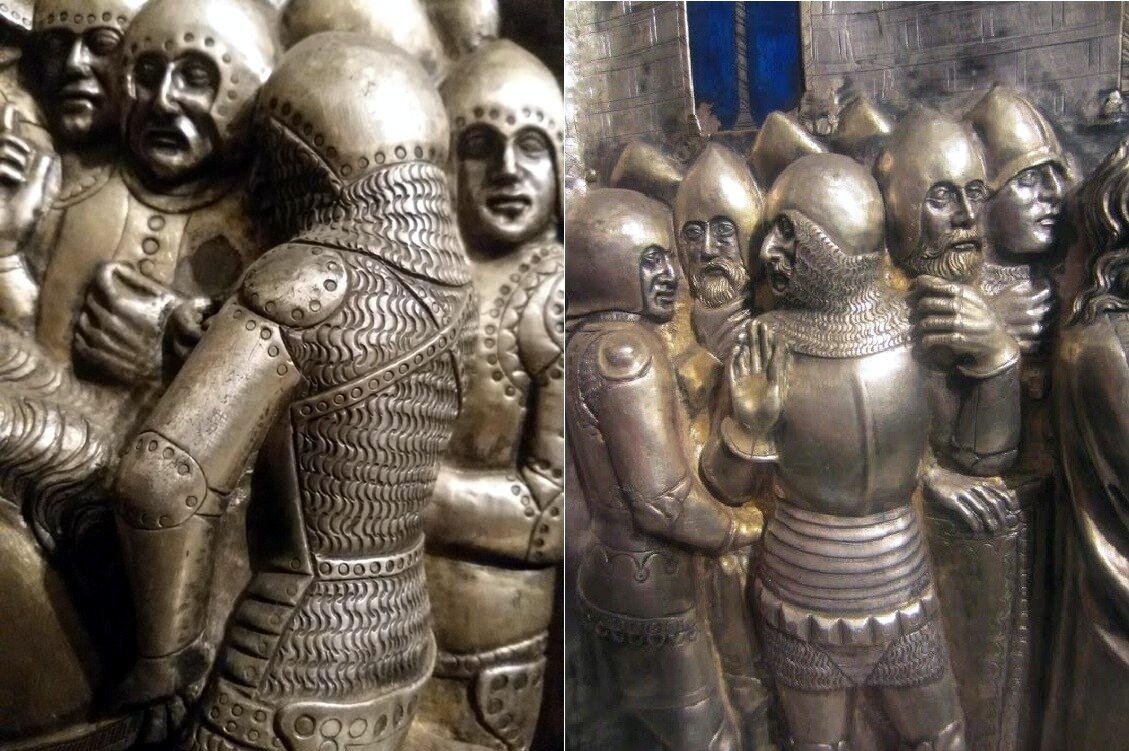 Латный нагрудник и юбка, ок. 1360 года, алтарь собора в Пистойе, Тоскана.