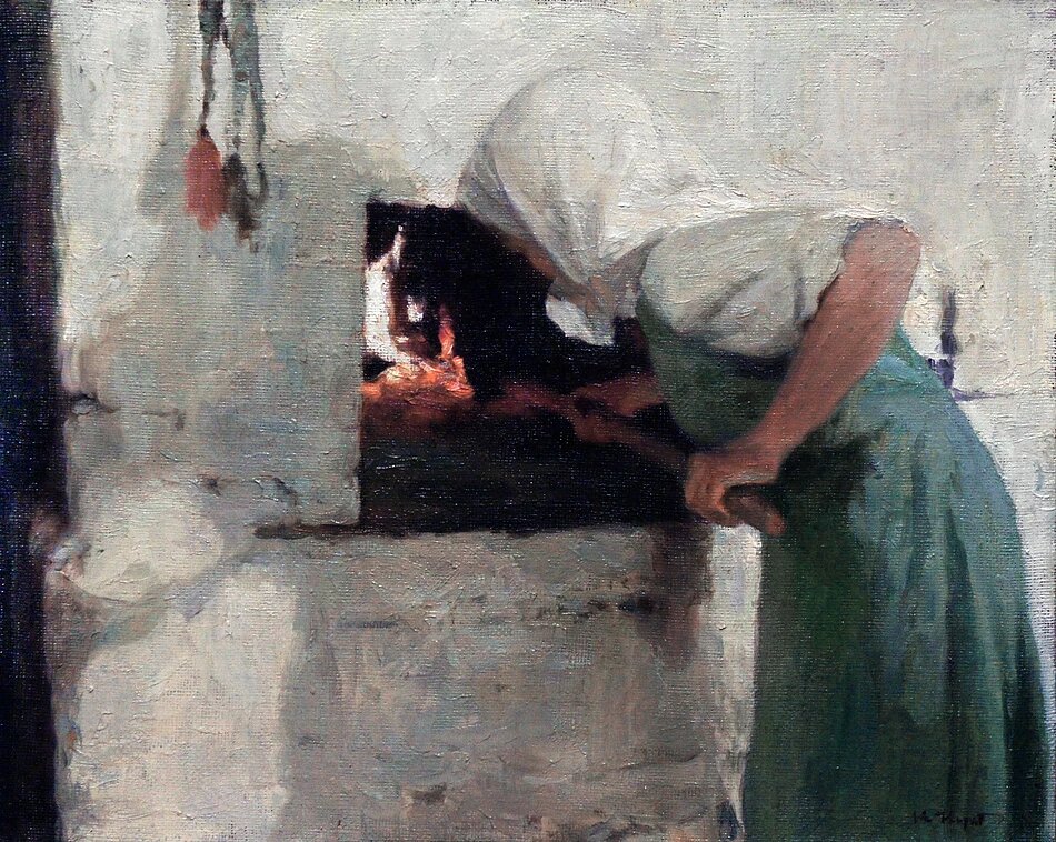                                                                                    В. Кириллов "У печи".