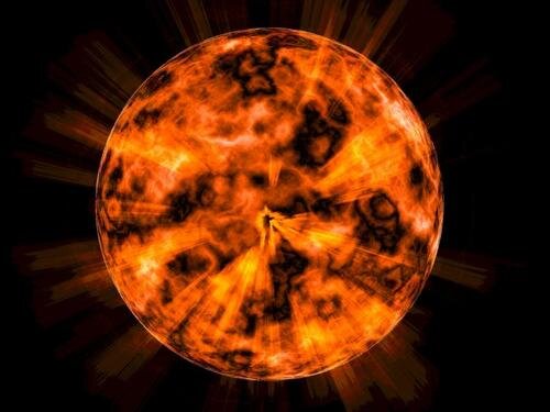 Вначале земля была горячим, жидким каменным
шаром. 