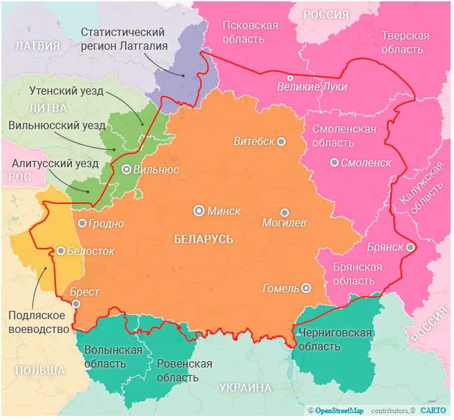 Карта Великой Беларуси.