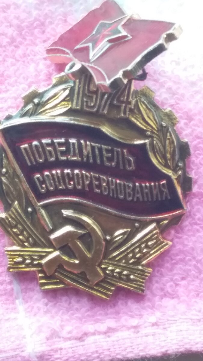 фото автора .наградный значок моей бабули