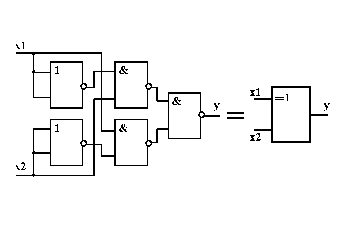 Исключающее или схема на логических элементах