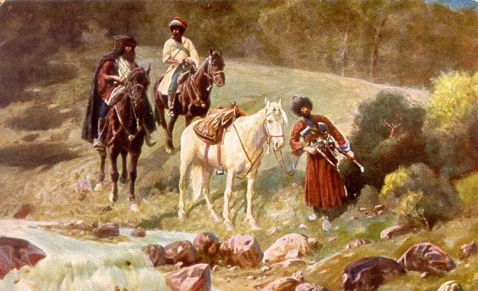 АДЫГИ, ОНИ  ЖЕ  ЧЕРКЕСЫ (ЧЕРКАСЫ), НА  ОХОТЕ.