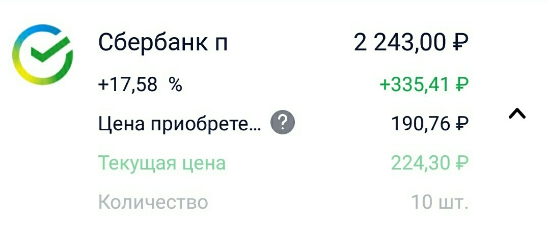 Динамика роста стоимости акций