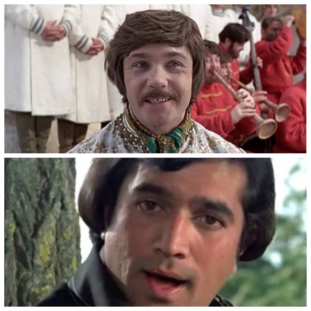 Первое фото. Источник: diastyle.ru Леонид Куравлёв. Второе фото. Источник: dhumor.in Раджеш Кханна