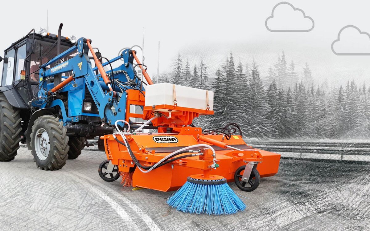 Щётка с бункером с гидравлическим приводом