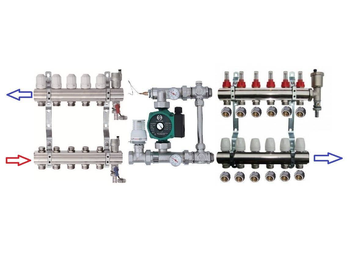 Сборка и установка коллектора водяного теплого пола
