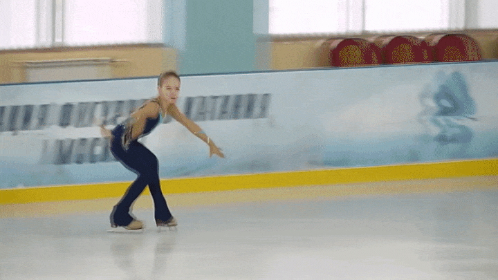 в заходе на тройной флип