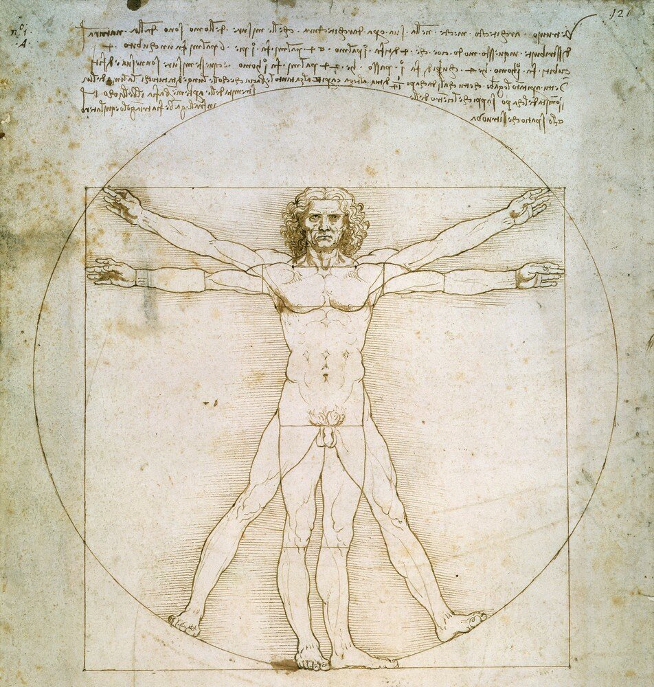 «Витрувианский человек», Леонардо да Винчи, 1492 год