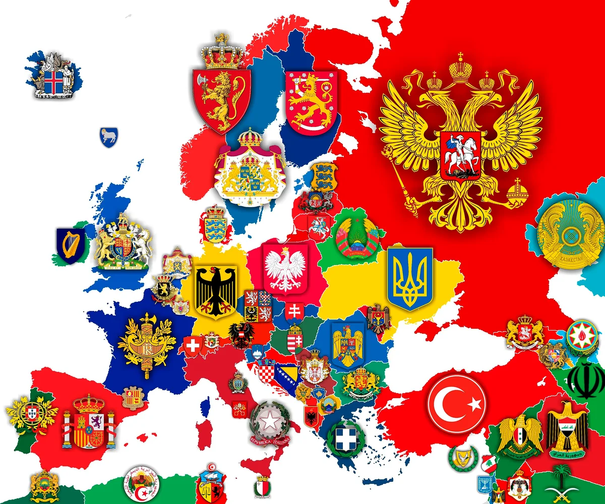 Гербы и флаги стран Европы. Гербы европейских государств. Герб Европы. Какие есть символы стран