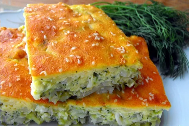 Заливной пирог с капустой на майонезе 