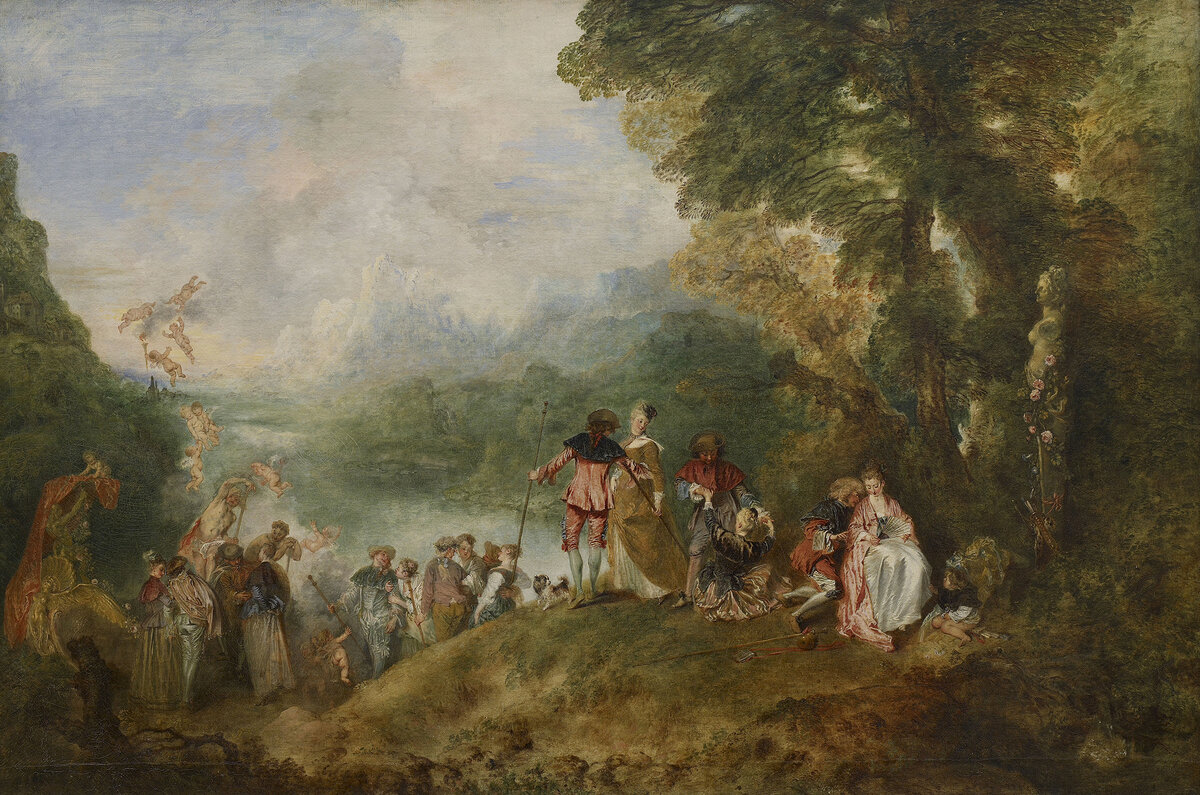 Жан Антуан Ватто "Паломничество на остров Киферу" или "Галантерейные празднества"