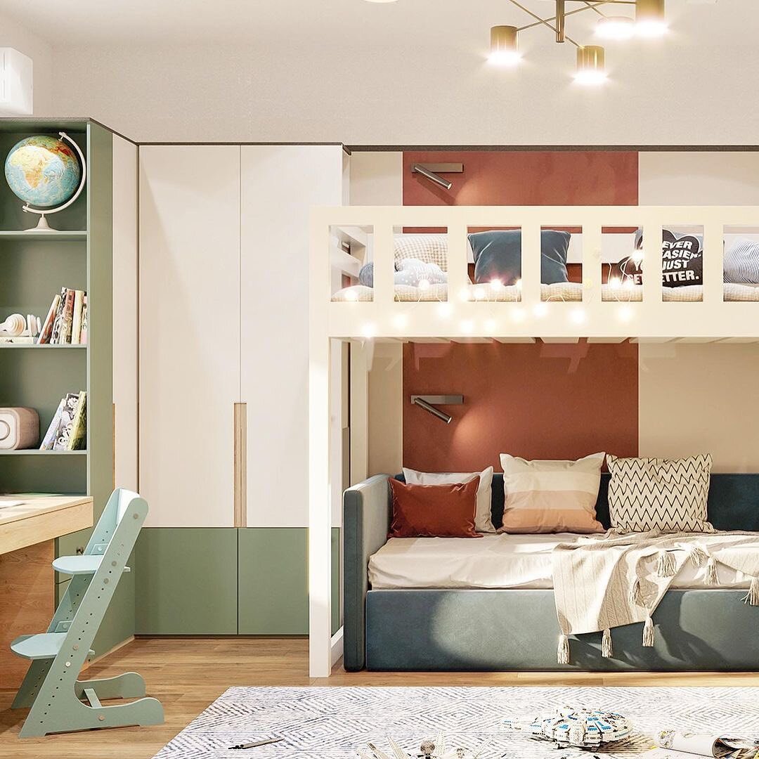 Детская кровать и чердак с мягким сиденьем фото 1