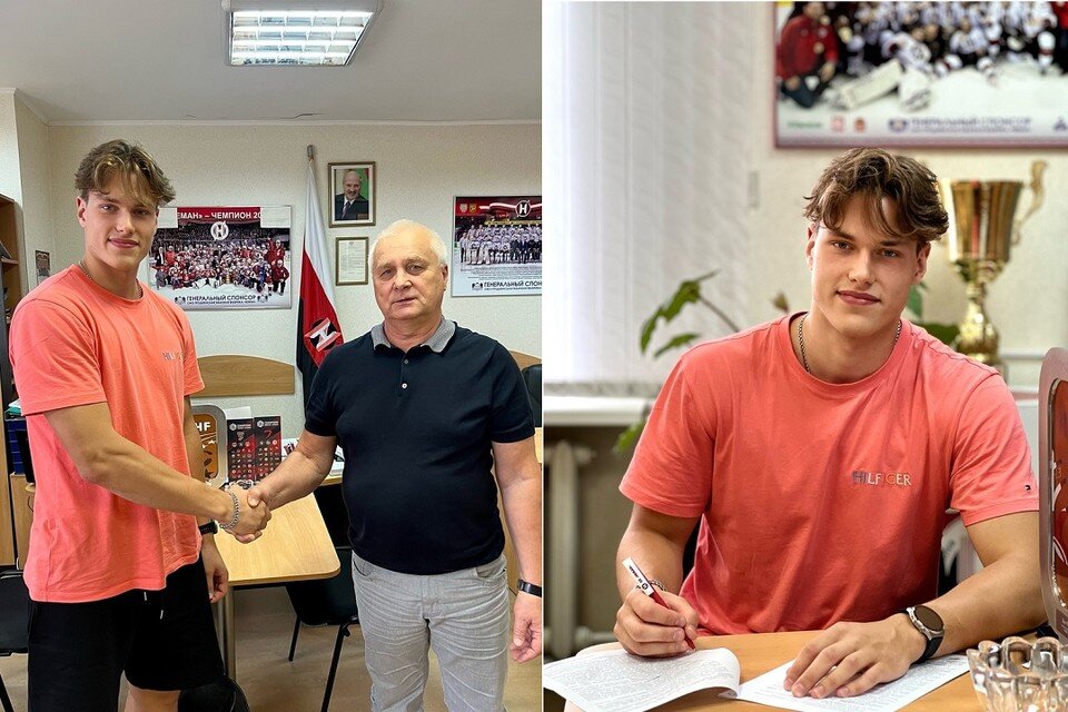    Задрафтованный в НХЛ хоккеист Даниил Карпович будет выступать за гродненский хоккейный клуб. Фото: ХК «Неман Гродно».