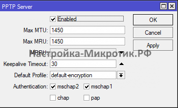 PPP > PPTP Server