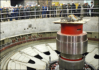  Первый агрегат Рогунской ГЭС в процессе монтажа. Фото пресс-службы президента Таджикистана
