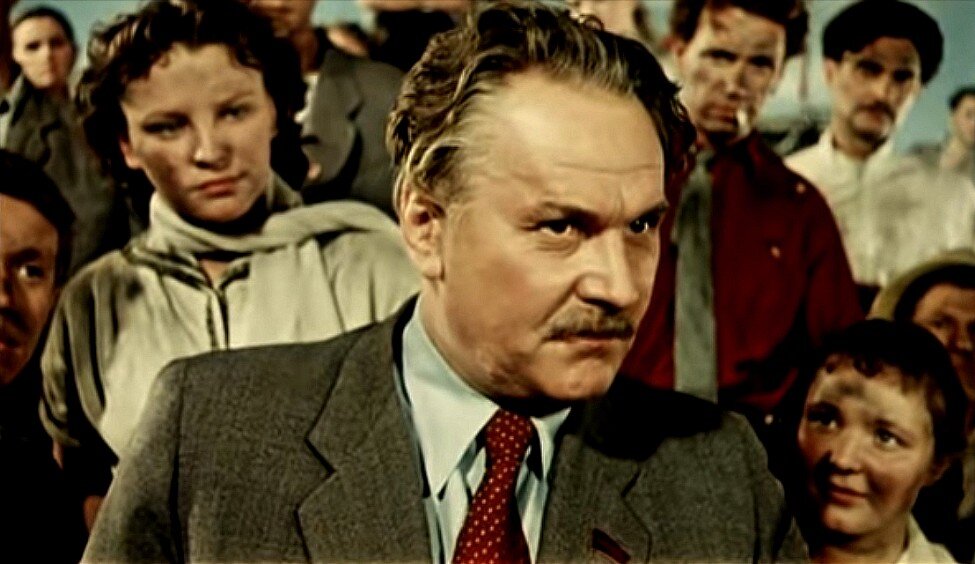 Кадр из фильма «Первый эшелон», 1955 г.