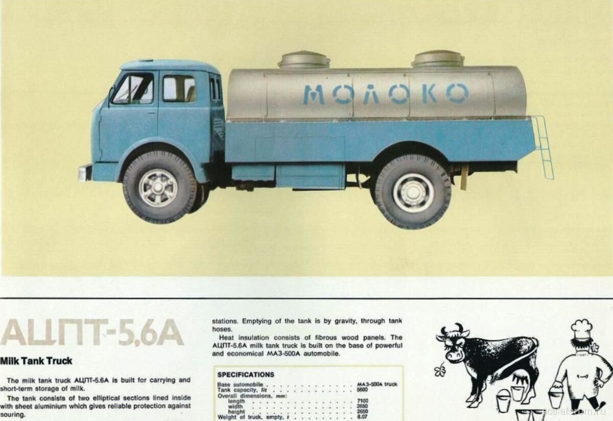 Транспорт для молока в СССР — АЦПТ-5,6 на шасси МАЗ-500 | Все о грузовиках  – Trucksplanet | Дзен